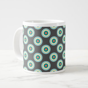 Grey Combination Circles by Shirley Taylor Large Coffee Mug