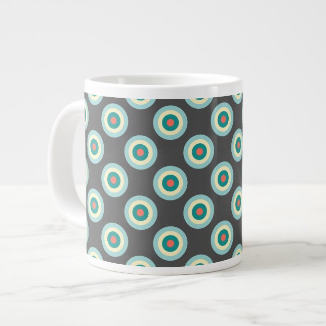 Grey Combination Circles by Shirley Taylor Large Coffee Mug (Front Left)