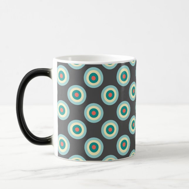 Grey Combination Circles by Shirley Taylor Magic Mug (Left)