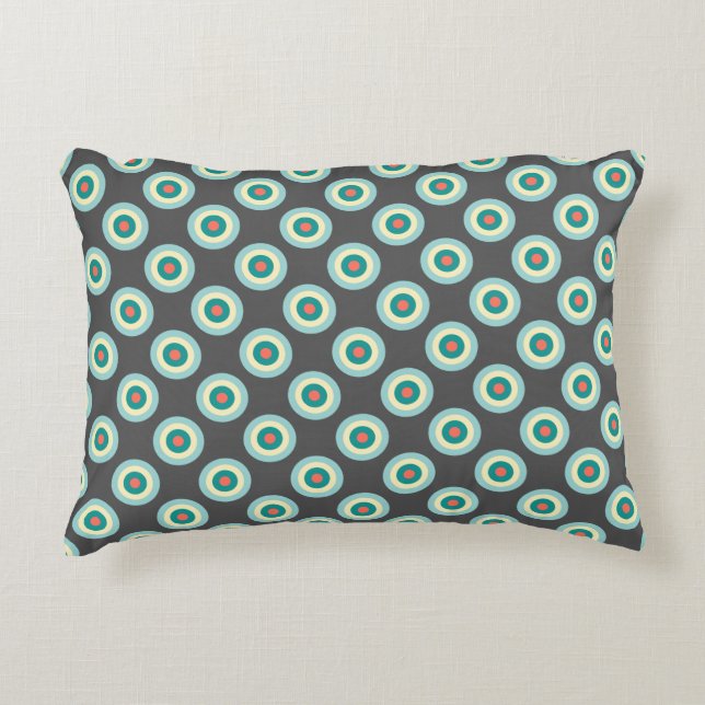 Grey Combination Circles Decorative Pillow (Front)