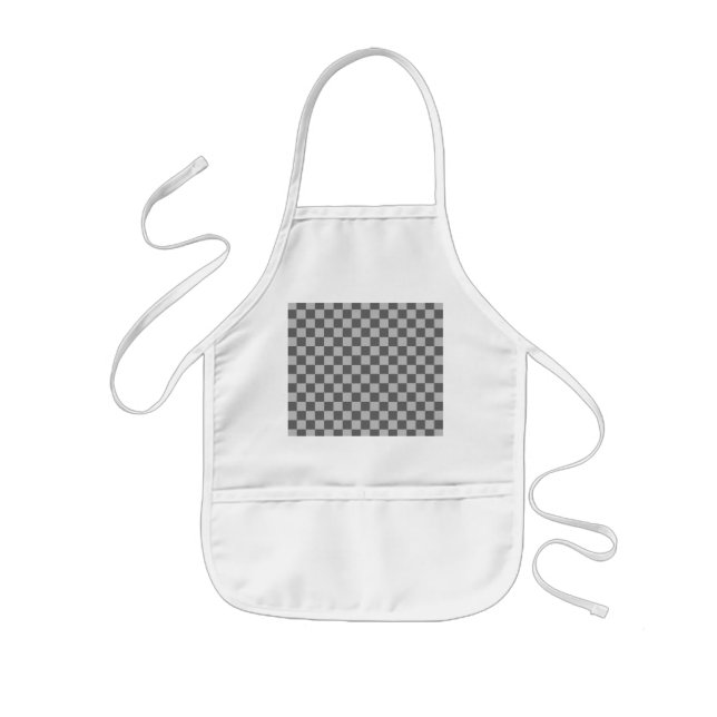 Grey Combination Classic Chequerboard by STaylor Kids Apron (Front)