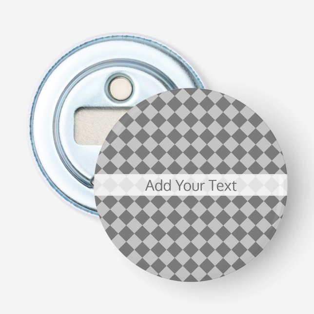Grey Combination Diamond Pattern by Shirley Taylor Bottle Opener (Front)