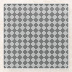 Grey Combination Diamond Pattern by STaylor Glass Coaster