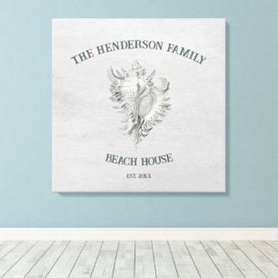 Grey Conch Shell Canvas Print