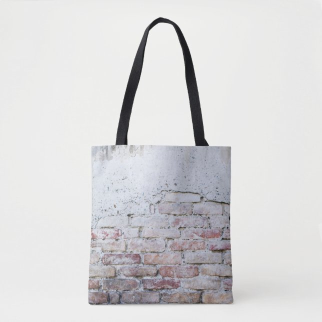 Grey concrete bricks wall tote bag (Front)