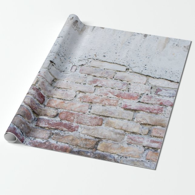 Grey concrete bricks wall wrapping paper (Unrolled)