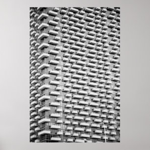 Grey concrete building poster
