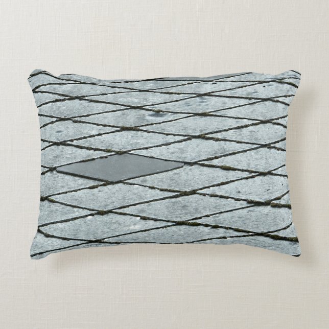 Grey concrete pavement accent pillow (Front)