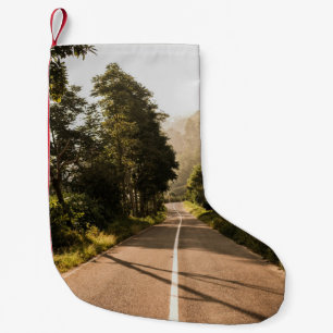 Grey concrete road in the morning small christmas stocking