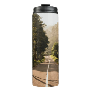 Grey concrete road in the morning thermal tumbler