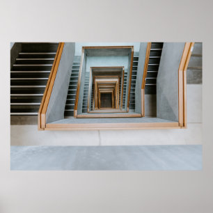 GREY CONCRETE STAIRCASE DURING DAYTIME POSTER