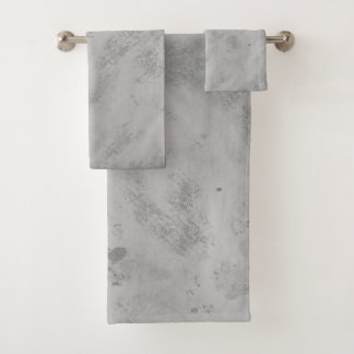 Grey Concrete Texture Background Rustic Distressed Bath Towel Set