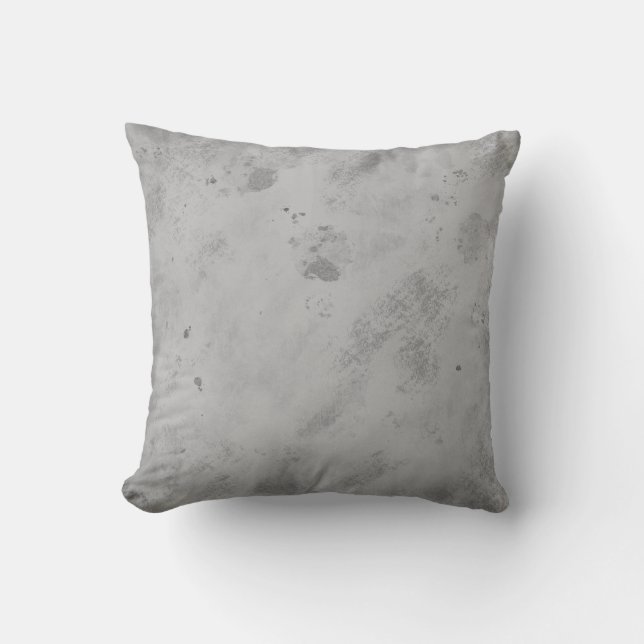 Grey Concrete Texture Background Rustic Distressed Throw Pillow (Front)