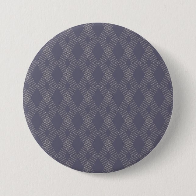 Grey, cool, trendy, simple, modern zig zag pattern 3 inch round button (Front)