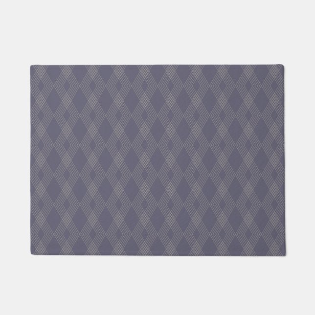 Grey, cool, trendy, simple, modern zig zag pattern doormat (Front)