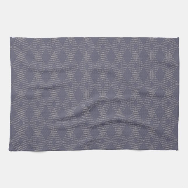 Grey, cool, trendy, simple, modern zig zag pattern kitchen towel (Horizontal)