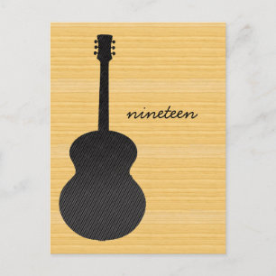 Grey Country Guitar Table Number Postcard