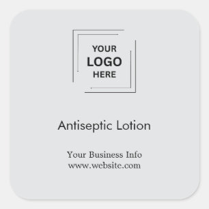 Grey COVID Hand Sanitizer Safety Business Design Square Sticker