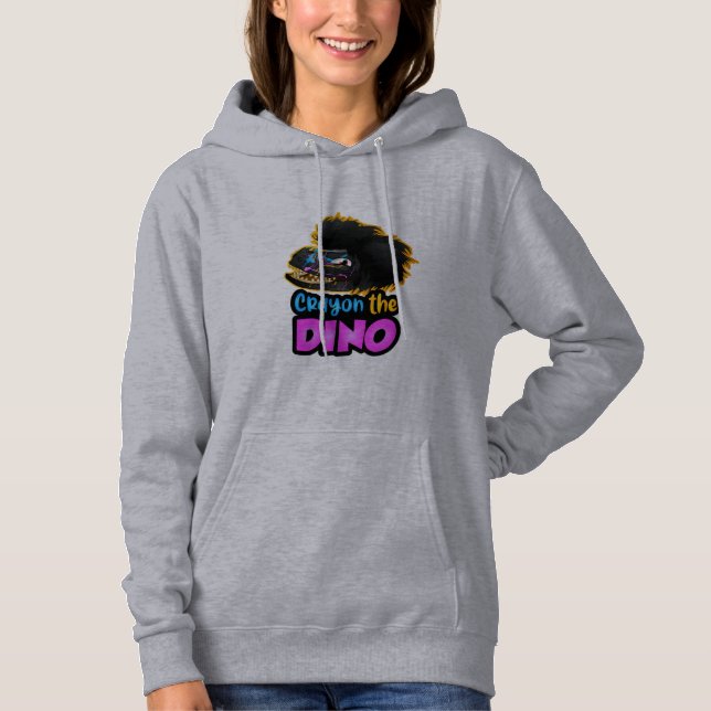Grey Crayon the Dino Hoodie (Front)