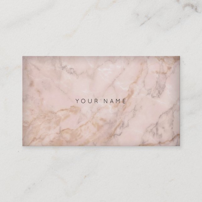 Grey Creamy Pink Sepia Gold Grey Marble Business Card (Front)