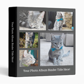 Grey Create Your Own Collage Personalized Photo Binder