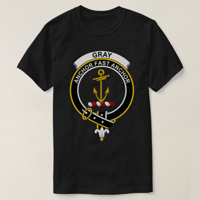 Grey Crest Tartan Clan Scottish Clan T-Shirt (Design Front)