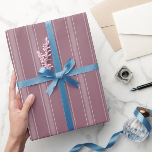 Grey Crimson & Light Grey Crimson Stripes Wrapping Paper