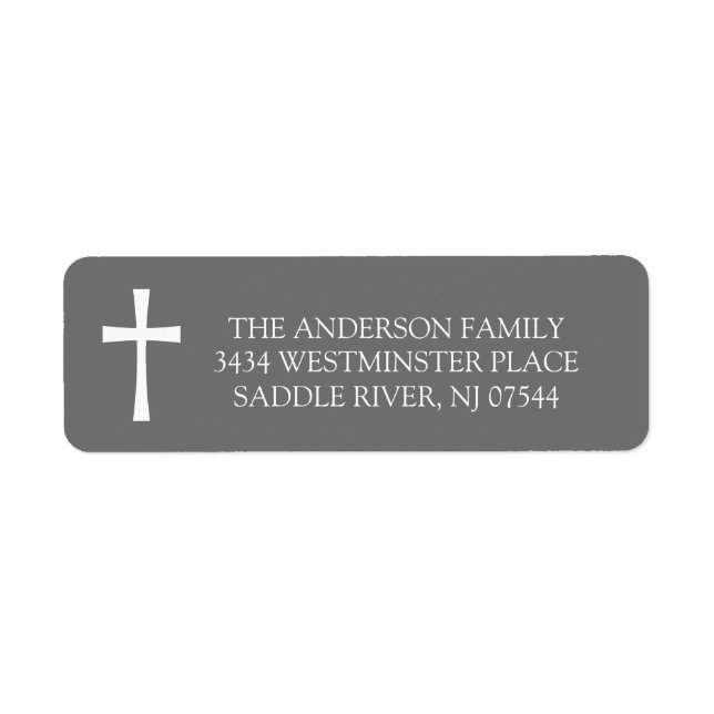 Grey Cross Holy Communion Return Address (Front)