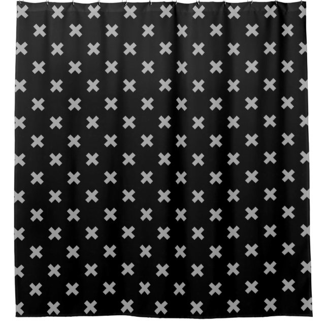 Grey cross stitches on black (Front)