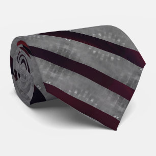 Grey cross stripe small square, reddish background tie