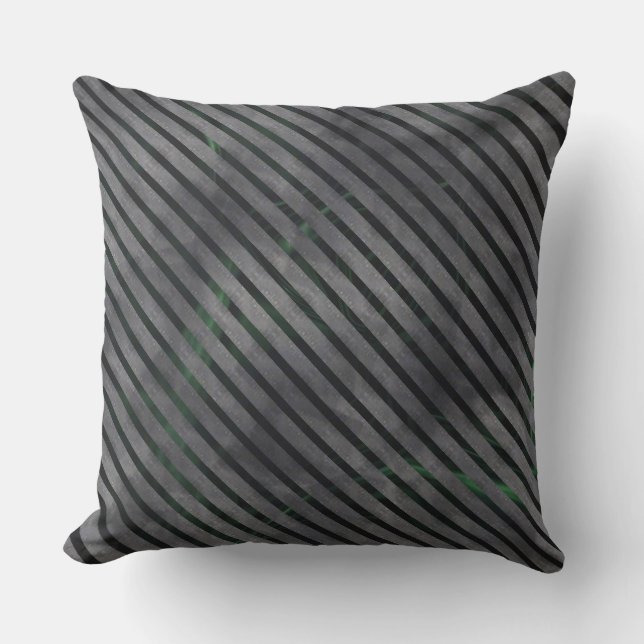 Grey cross stripes, small squares, greenish fund? outdoor pillow (Front)