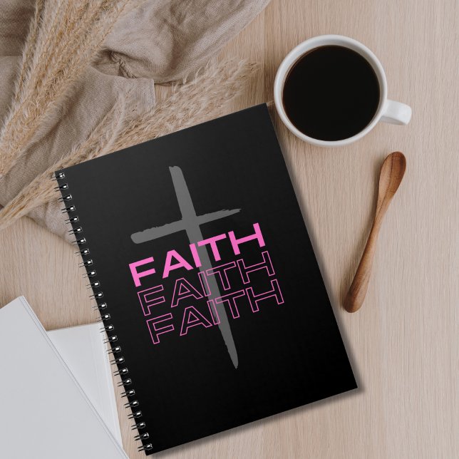 .Grey Cross with Pink Faith Word Notebook (Creator Uploaded)
