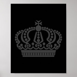 Grey crown with black background poster