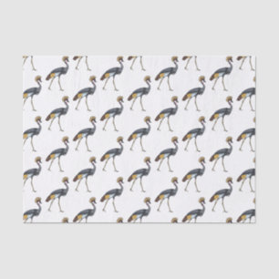 Grey crowned crane bird cartoon illustration  tissue paper