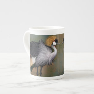 Grey Crowned Crane Bird Mug