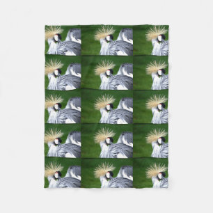 grey crowned crane couch personalize bedding fleece blanket