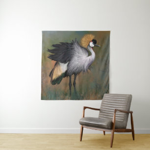 Grey Crowned Crane Tapestry