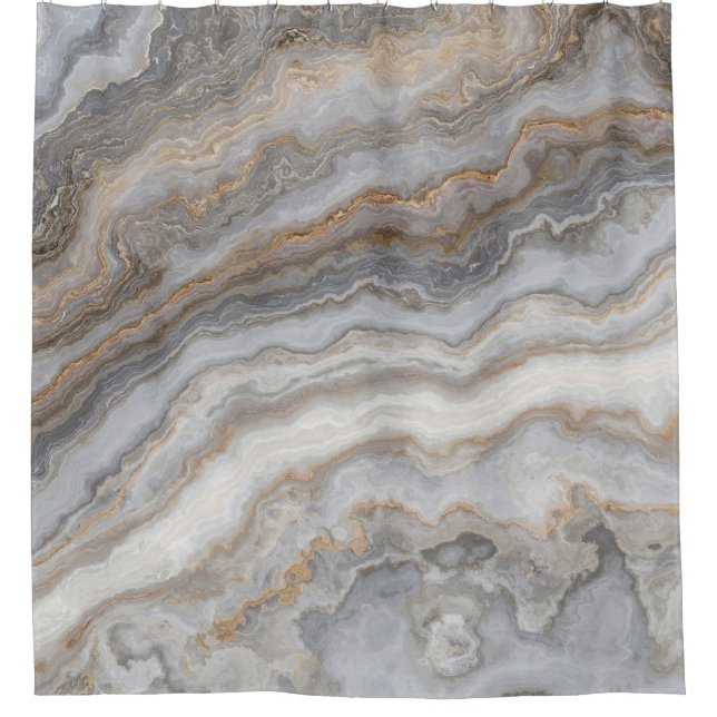 Grey Curly Marble: Golden Veins (Front)