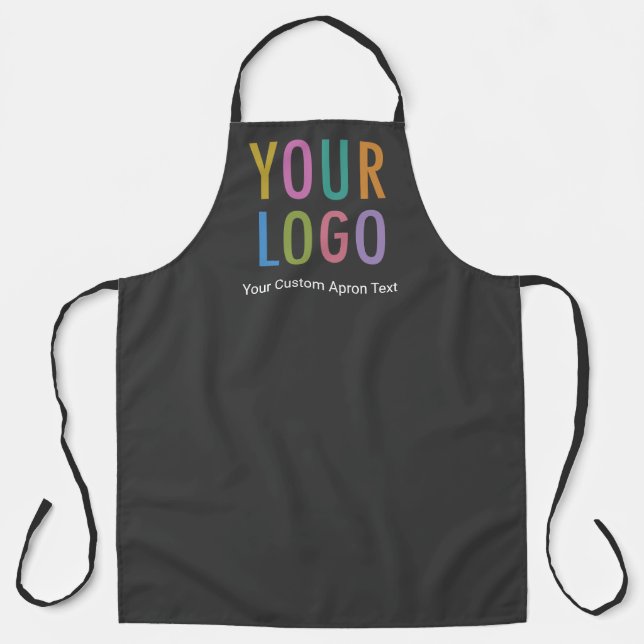 Grey Custom Company Apron with Logo Personalized (Front)