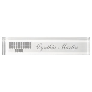 Grey custom court reporter name plate