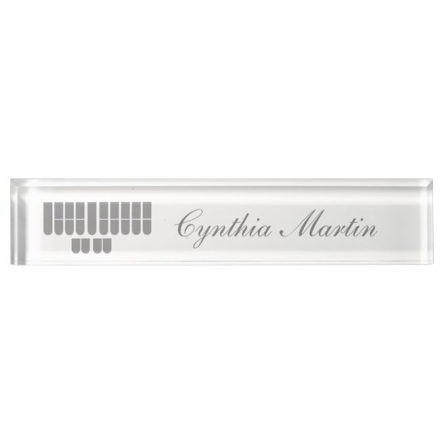 Grey custom court reporter name plate (Front)