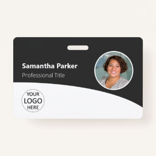 Grey Custom Employee - Photo, Logo, Barcode, Name Badge