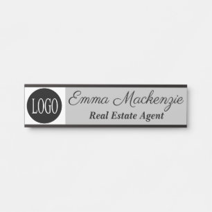 Grey Custom Logo Professional Office Door Sign
