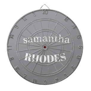 Grey custom monogram minimalist dartboard
