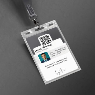 Grey | Customizable Employee ID Company Security Badge