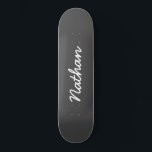 Grey Customizable Skateboard<br><div class="desc">Grey Customizable Skateboard. An elegant,  black,  trendy skateboard. Personalize with a name of your own. Make a fun gift for yourself or a birthday gift for somebody you love.</div>