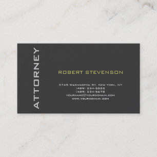 Grey Cute Plain Attorney at Law Business Card