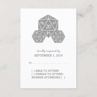 Grey D20 Dice Response Card