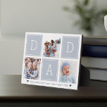 Grey | DAD Custom Kids Photo Collage Plaque<br><div class="desc">Create a sweet keepsake for a beloved dad this Father's Day with this simple photo plaque design that features three of your favourite Instagram photos, arranged in a collage layout with alternating squares of grey spelling out "Dad." Personalize with favourite photos of his children, and add a custom message along...</div>