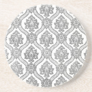 Grey Damask Coaster